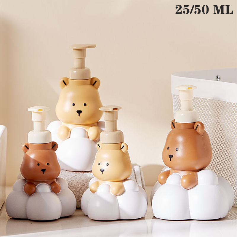 Soap Making Machine At Home - เครื่องจ่ายสบู่เหลวโฟมขวดแบบเติมได้แชมพูเจลอาบน้ำเจลทำความสะอาดมือในห้องน้ำรูปหมีเมฆการ์ตูน