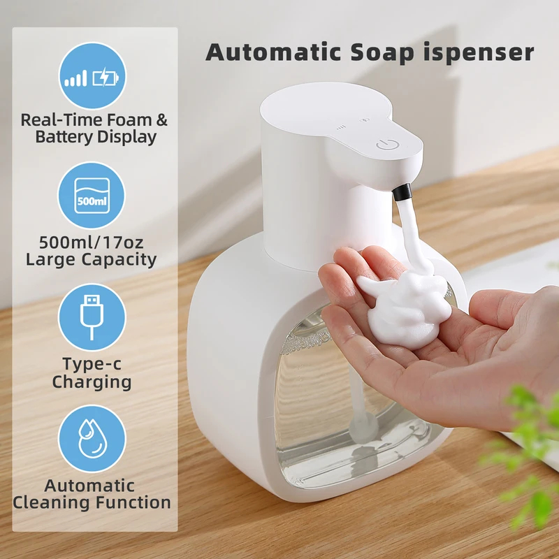 Soap Making Machine At Home - เครื่องจ่ายสบู่โฟมอัตโนมัติแบบติดผนัง รุ่นใหม่ ขนาด 500 มล. แบบเติมได้