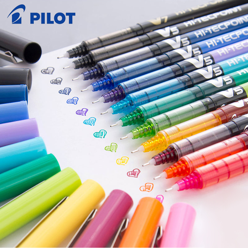 Pilot Pen V5 - 1ชิ้นปากกาลูกกลิ้งเหลว V5นำร่อง Hi tecpoint น้ำ BX-V5ปากกาหมึกเจลอุปกรณ์สำนักงาน0.5มม.