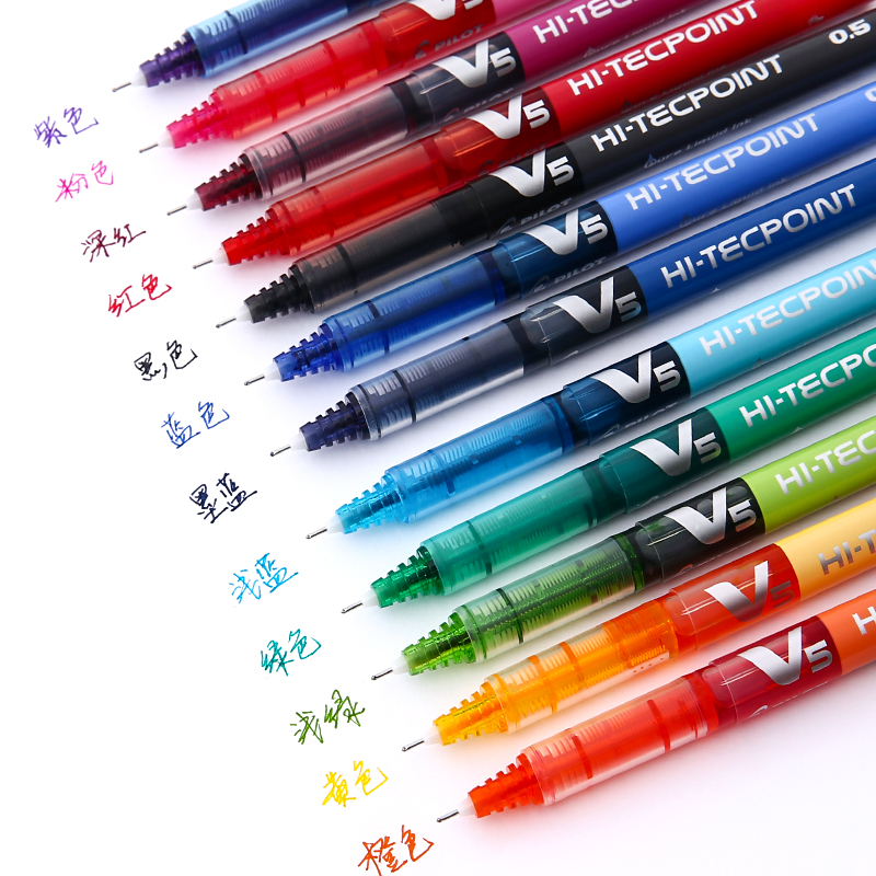 1ชิ้นปากกาลูกกลิ้งเหลว V5นำร่อ - Pilot Pen V5 บทวิจารณ์และราคา